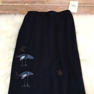 Nordstrom knit hand painted bird maxi skirt